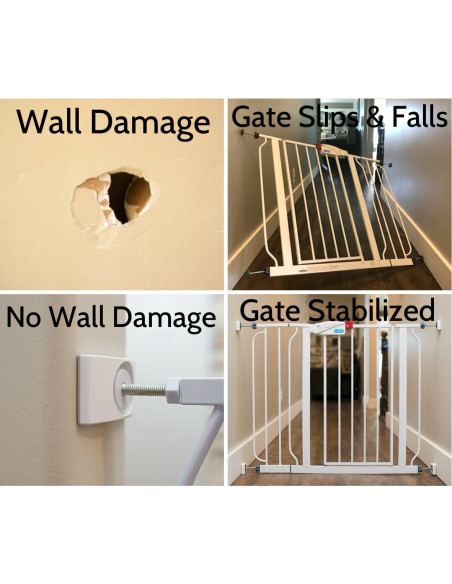 Extensor Wall Nanny - Kit de 4 para puertas de bebés 6.35 cm