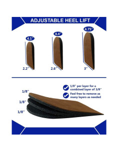 Elevador de talón ajustable Balego pequeño - Paquete de 4 2