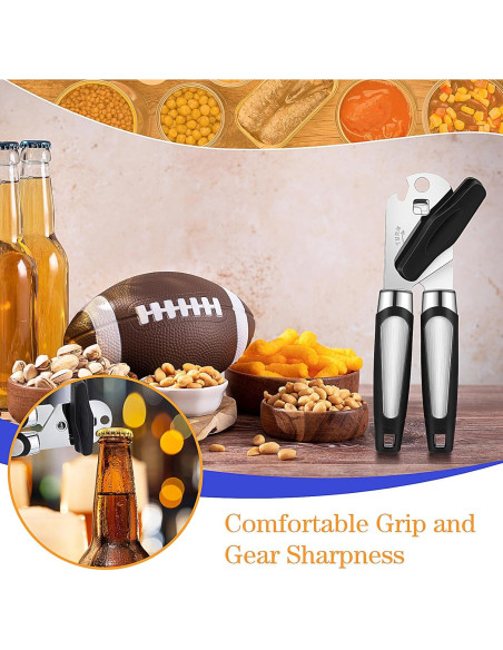 Abrelatas Manual Gisafai 6 Pcs con Cuchilla Afilada - Negro