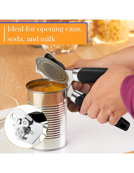 Abrelatas Manual Gisafai 6 Pcs con Cuchilla Afilada - Negro