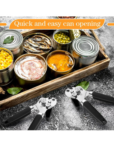 Abrelatas Manual Gisafai 6 Pcs con Cuchilla Afilada - Negro