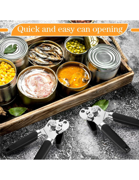 Abrelatas Manual Gisafai 6 Pcs con Cuchilla Afilada - Negro