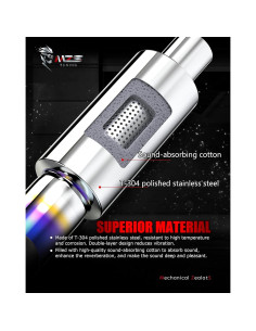 Silenciador de Escape MZS Acero Inoxidable 2" Entrada 3" Salida 2