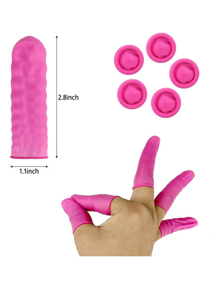 100 Protectores de Dedos de Láttex Antiestático QIANCAIWANG - Talla M