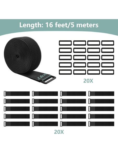 Cintas de Nylon WSZJINB 1.5" x 4.88m con 20 Hebillas