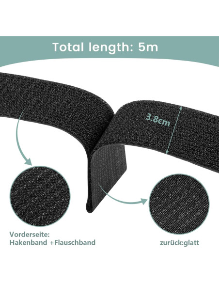 Cintas de Nylon WSZJINB 1.5" x 4.88m con 20 Hebillas