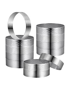Set de 12 Anillos de Tarta Perforados DATANYA 5 cm Acero Inoxidable