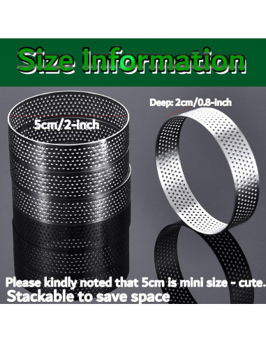 Set de 12 Anillos de Tarta Perforados DATANYA 5 cm Acero Inoxidable