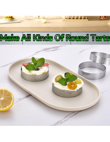 Set de 12 Anillos de Tarta Perforados DATANYA 5 cm Acero Inoxidable