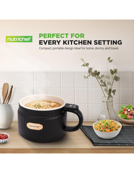 Cocedor de Arroz Eléctrico NutriChef 1.6L Negro - 6 Funciones