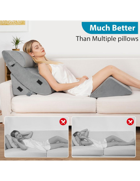 Juego de Almohadas Ortopédicas AAAini 4 Piezas Soporte Espalda