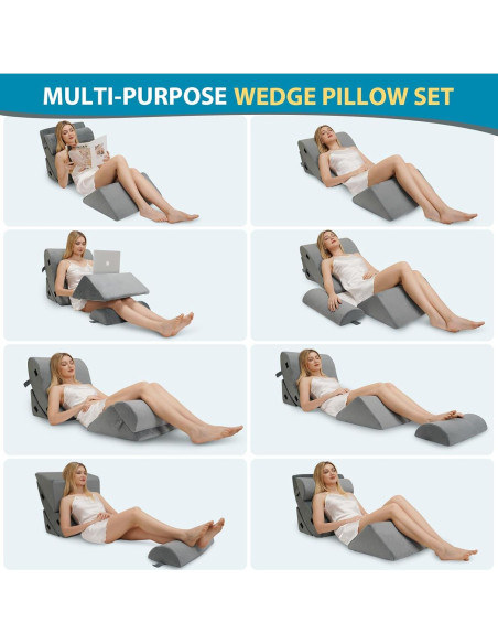 Juego de Almohadas Ortopédicas AAAini 4 Piezas Soporte Espalda