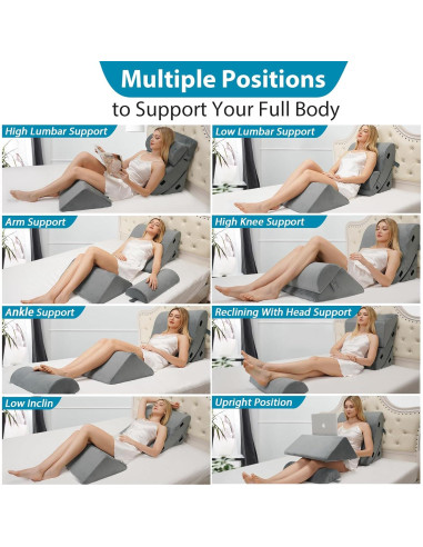 Juego de Almohadas Ortopédicas AAAini 4 Piezas Soporte Espalda