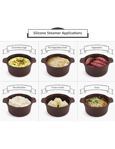 Vaporera de Silicona Invisioncorp 600ml Apta Microondas y Horno