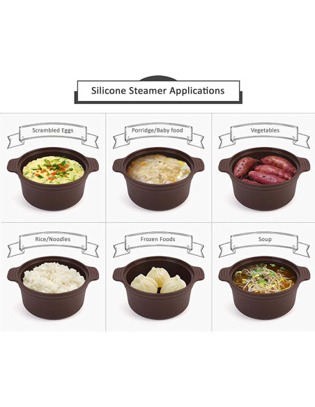 Vaporera de Silicona Invisioncorp 600ml Apta Microondas y Horno