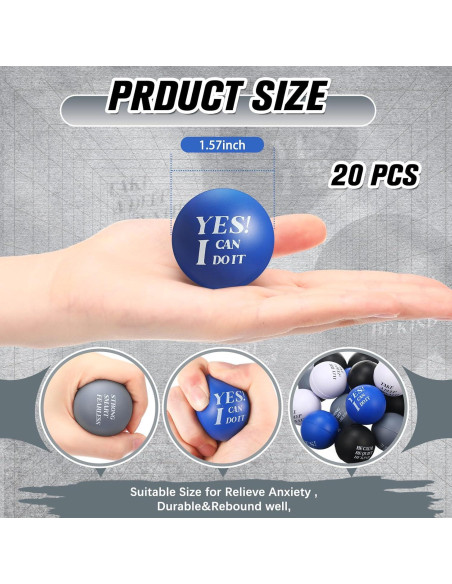 Zomiboo 20 Pelotas de Estrés Motivacionales Color Brillante