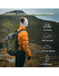 Almohada de Camping Givanlee Compacta 43x30cm Espuma Memoria 2