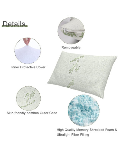 Almohada de Camping Givanlee Compacta 43x30cm Espuma Memoria