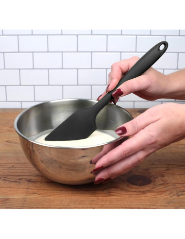 Espátula de Silicona RSVP Internacional 28 cm Negra Libre BPA