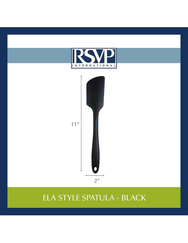 Espátula de Silicona RSVP Internacional 28 cm Negra Libre BPA