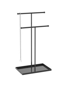 Soporte de Joyería Coward 2 Niveles Metal Negro Organizador