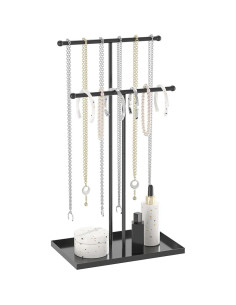 Soporte de Joyería Coward 2 Niveles Metal Negro Organizador 2