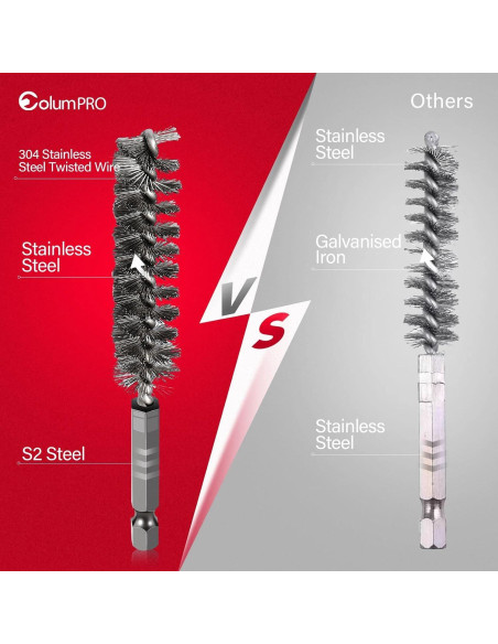 Juego de 6 Cepillos de Agujero Acero Inoxidable 304 ColumPRO