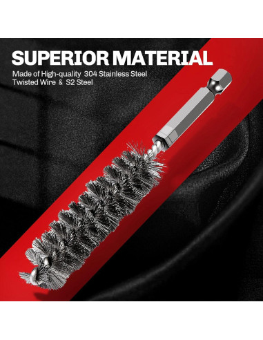 Juego de 6 Cepillos de Agujero Acero Inoxidable 304 ColumPRO