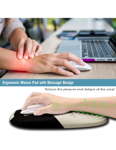 Alfombrilla de Ratón Ergonómica Armanza Beige con Soporte 2