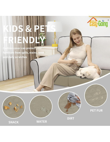 Funda de Cojín Impermeable Easy-Going Beige 1 Pieza 55.88x69.85cm