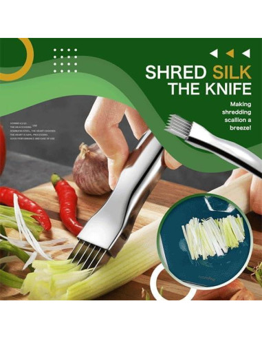 Cuchillo de Acero Inoxidable Shred Silk para Cebolla Verde 2025