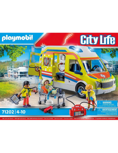 Ambulancia Playmobil 71202 con Luz y Sonido - Accesorios Incluidos
