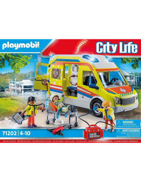 Ambulancia Playmobil 71202 con Luz y Sonido - Accesorios Incluidos
