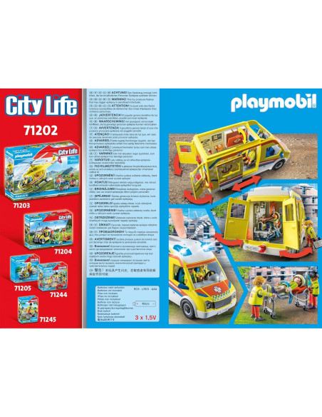 Ambulancia Playmobil 71202 con Luz y Sonido - Accesorios Incluidos