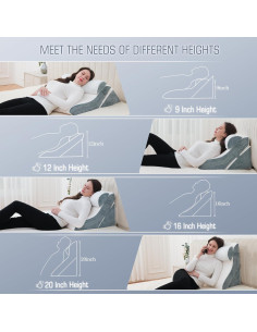 Juego de Almohadas en Cuña Ortopédicas Flyxunfri 3 Piezas 2