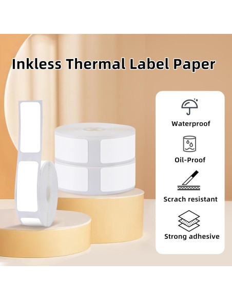 3 Rollos Papel Térmico Etiquetas 12x40mm Peweglow 160 Etiquetas