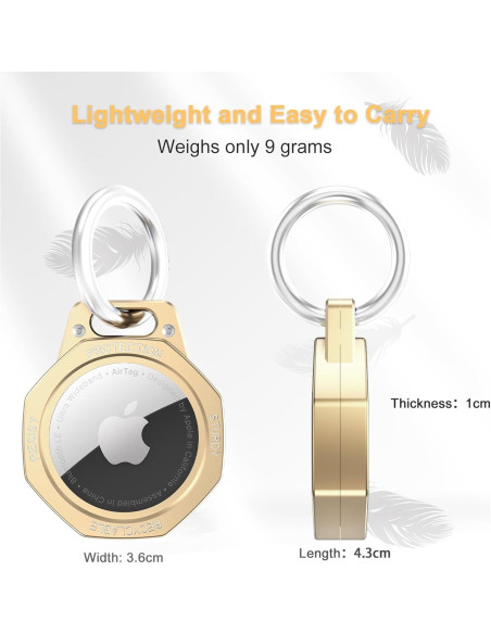Funda para AirTag Tieuwant Oro - Aluminio Ligero y Resistente