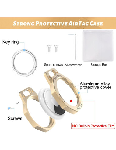 Funda para AirTag Tieuwant Oro - Aluminio Ligero y Resistente