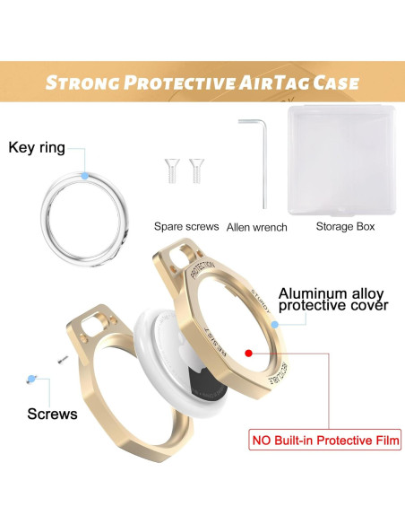 Funda para AirTag Tieuwant Oro - Aluminio Ligero y Resistente