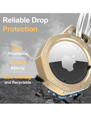 Funda para AirTag Tieuwant Oro - Aluminio Ligero y Resistente