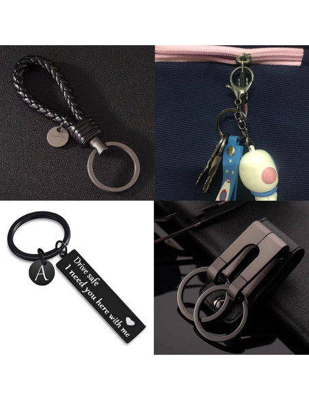 Paquete de 40 Anillos de Llave de Metal Negro ZoloAJay