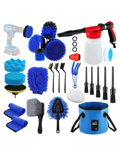 Kit de limpieza de coche 27 piezas Latamil con pistola de espuma