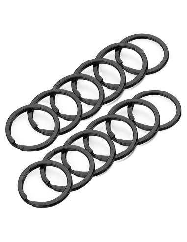 Anillos de Llave Gkeygo 12 pcs Acero Inoxidable 25mm Negro