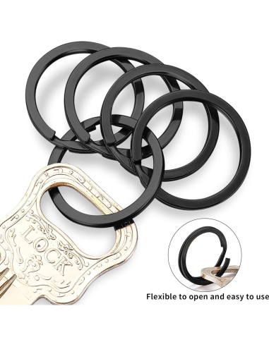 Anillos de Llave Gkeygo 12 pcs Acero Inoxidable 25mm Negro