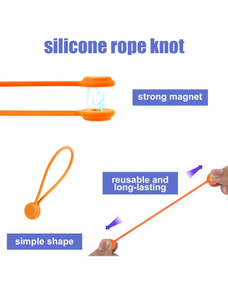 10 Sujetadores de Cable Magnéticos Reutilizables XIHIRCD Silicona