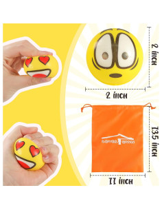 Pelotas Antiestrés Mini LOVESTOWN 36PCS 5cm Amarillas 2