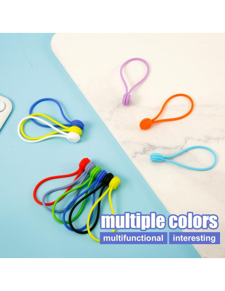 10 Sujetadores de Cable Magnéticos Reutilizables XIHIRCD Silicona