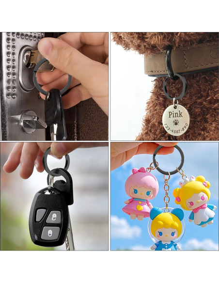 Anillos de Llave Gkeygo 12 pcs Acero Inoxidable 25mm Negro