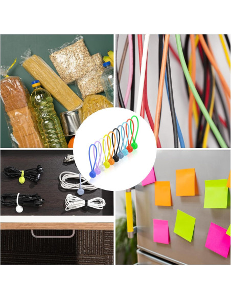 10 Sujetadores de Cable Magnéticos Reutilizables XIHIRCD Silicona