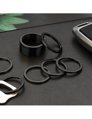 Anillos de Llave Gkeygo 12 pcs Acero Inoxidable 25mm Negro